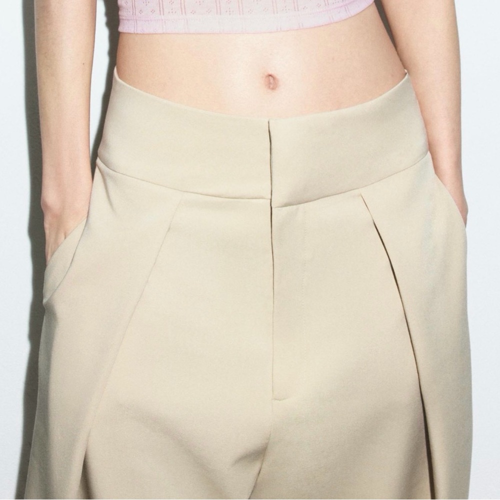 Zara Classic Cream Women's Trousers - Picture 3 of 5